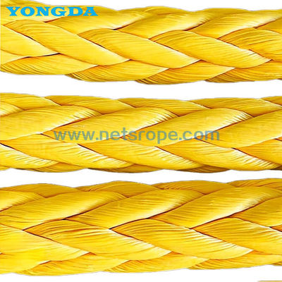 Linha de amarre de doca UHMWPE de 12 fios anti-torção usando tecido oco para amarre/reboque/amarre