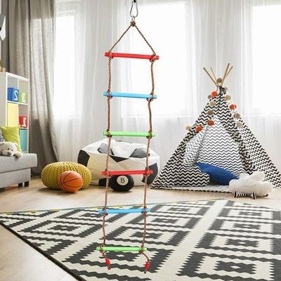 Rainbow Plastic Step Kids Escala de corda de escalada