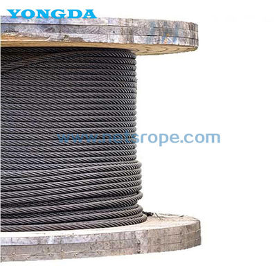 Cordas de arame de aço galvanizado 6x7 duráveis com alta tração e resistência à corrosão para construção de estradas médias e de ombro